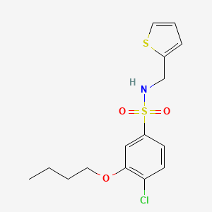 molecular formula C15H18ClNO3S2 B604758 3-butoxy-4-chloro-N-[(thiophen-2-yl)methyl]benzene-1-sulfonamide CAS No. 914236-40-1
