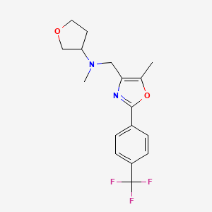 molecular formula C17H19F3N2O2 B6047586 N-methyl-N-({5-methyl-2-[4-(trifluoromethyl)phenyl]-1,3-oxazol-4-yl}methyl)tetrahydro-3-furanamine 
