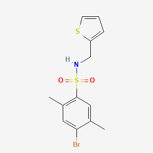 molecular formula C13H14BrNO2S2 B604759 4-bromo-2,5-dimethyl-N-[(thiophen-2-yl)methyl]benzene-1-sulfonamide CAS No. 914619-10-6