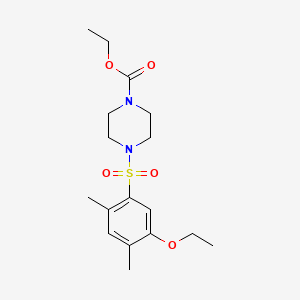 molecular formula C17H26N2O5S B604760 Ethyl 4-(5-ethoxy-2,4-dimethylbenzenesulfonyl)piperazine-1-carboxylate CAS No. 914234-72-3
