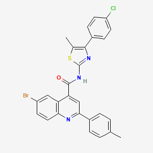 molecular formula C27H19BrClN3OS B6047606 6-bromo-N-[4-(4-chlorophenyl)-5-methyl-1,3-thiazol-2-yl]-2-(4-methylphenyl)quinoline-4-carboxamide 