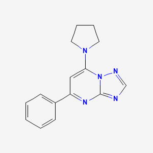 molecular formula C15H15N5 B604763 1-{5-Phenyl-[1,2,4]triazolo[1,5-a]pyrimidin-7-yl}pyrrolidine CAS No. 1201912-19-7