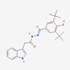 molecular formula C25H31N3O2 B604767 N'-(3,5-ditert-butyl-4-hydroxybenzylidene)-2-(1H-indol-3-yl)acetohydrazide CAS No. 293760-84-6
