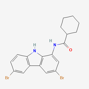 molecular formula C19H18Br2N2O B6047670 N-(3,6-dibromo-9H-carbazol-1-yl)cyclohexanecarboxamide 