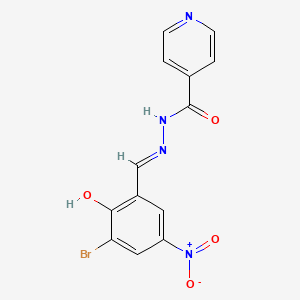 N'-[(1E)-(3-bromo-2-hydroxy-5-nitrophenyl)methylene]isonicotinohydrazide