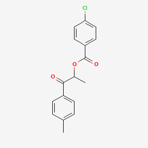 molecular formula C17H15ClO3 B604782 1-Methyl-2-(4-methylphenyl)-2-oxoethyl 4-chlorobenzoate CAS No. 901355-09-7