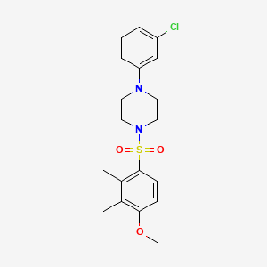 molecular formula C19H23ClN2O3S B604784 1-(3-Chlorophenyl)-4-(4-methoxy-2,3-dimethylbenzenesulfonyl)piperazine CAS No. 893667-27-1