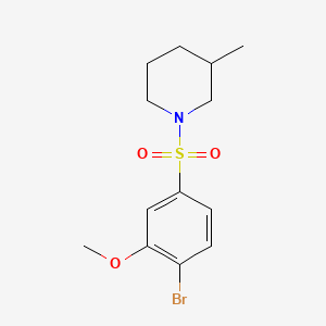 molecular formula C13H18BrNO3S B604785 1-(4-Bromo-3-methoxybenzenesulfonyl)-3-methylpiperidine CAS No. 881476-20-6