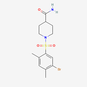 1-(5-Bromo-2,4-dimethylbenzenesulfonyl)piperidine-4-carboxamide