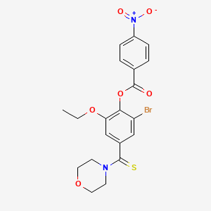 2-bromo-6-ethoxy-4-(4-morpholinylcarbonothioyl)phenyl 4-nitrobenzoate