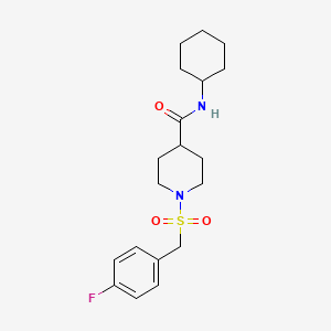 molecular formula C19H27FN2O3S B6047881 N-cyclohexyl-1-[(4-fluorobenzyl)sulfonyl]-4-piperidinecarboxamide 