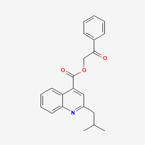 molecular formula C22H21NO3 B604791 2-Oxo-2-phenylethyl 2-(2-methylpropyl)quinoline-4-carboxylate CAS No. 946309-69-9