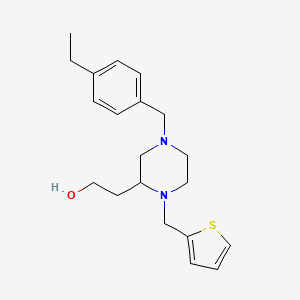 molecular formula C20H28N2OS B6047925 2-[4-(4-ethylbenzyl)-1-(2-thienylmethyl)-2-piperazinyl]ethanol 