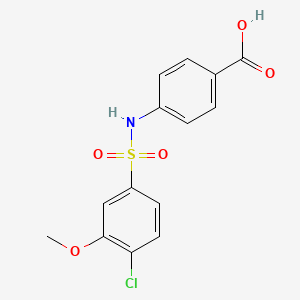 molecular formula C14H12ClNO5S B604793 4-{[(4-Chloro-3-methoxyphenyl)sulfonyl]amino}benzoic acid CAS No. 1018127-68-8