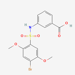 molecular formula C15H14BrNO6S B604794 3-(4-Bromo-2,5-dimethoxybenzenesulfonamido)benzoic acid CAS No. 1018134-96-7