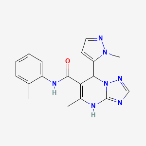 molecular formula C18H19N7O B6047946 5-methyl-N-(2-methylphenyl)-7-(1-methyl-1H-pyrazol-5-yl)-4,7-dihydro[1,2,4]triazolo[1,5-a]pyrimidine-6-carboxamide 