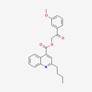 molecular formula C23H23NO4 B604795 2-(3-Methoxyphenyl)-2-oxoethyl 2-butylquinoline-4-carboxylate CAS No. 1219589-48-6