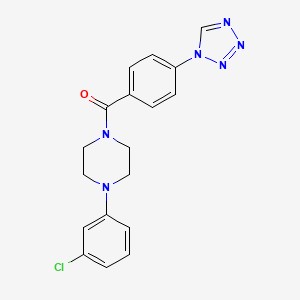 molecular formula C18H17ClN6O B6047955 1-(3-chlorophenyl)-4-[4-(1H-tetrazol-1-yl)benzoyl]piperazine 