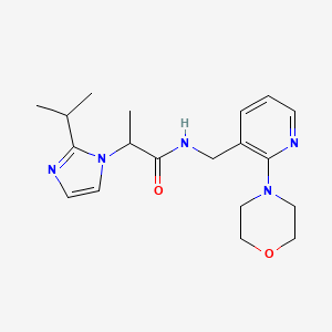 molecular formula C19H27N5O2 B6048066 N-[(2-morpholin-4-ylpyridin-3-yl)methyl]-2-(2-propan-2-ylimidazol-1-yl)propanamide 