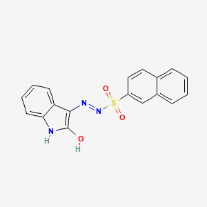 molecular formula C18H13N3O3S B6048240 N-[(2-hydroxy-1H-indol-3-yl)imino]naphthalene-2-sulfonamide 