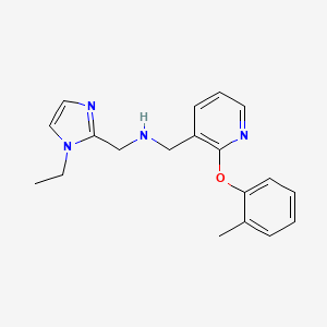 molecular formula C19H22N4O B6048300 N-[(1-ethylimidazol-2-yl)methyl]-1-[2-(2-methylphenoxy)pyridin-3-yl]methanamine 