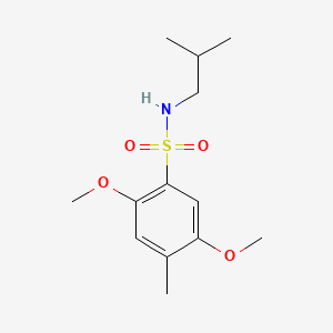 molecular formula C13H21NO4S B604832 N-isobutyl-2,5-dimethoxy-4-methylbenzenesulfonamide CAS No. 1087647-09-3