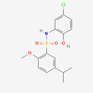 molecular formula C16H18ClNO4S B604833 N-(5-chloro-2-hydroxyphenyl)-5-isopropyl-2-methoxybenzenesulfonamide CAS No. 1172438-39-9