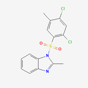 molecular formula C15H12Cl2N2O2S B604835 1-[(2,4-dichloro-5-methylphenyl)sulfonyl]-2-methyl-1H-benzimidazole CAS No. 1219589-81-7