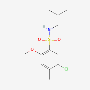 molecular formula C12H18ClNO3S B604838 5-chloro-N-isobutyl-2-methoxy-4-methylbenzenesulfonamide CAS No. 1087647-16-2