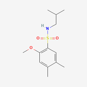 molecular formula C13H21NO3S B604842 N-isobutyl-2-methoxy-4,5-dimethylbenzenesulfonamide CAS No. 1087647-14-0