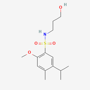 molecular formula C14H23NO4S B604849 N-(3-hydroxypropyl)-5-isopropyl-2-methoxy-4-methylbenzenesulfonamide CAS No. 1087639-50-6