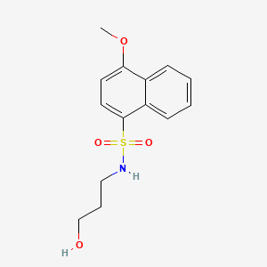 molecular formula C14H17NO4S B604852 N-(3-hydroxypropyl)-4-methoxy-1-naphthalenesulfonamide CAS No. 1018158-50-3