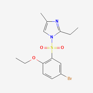 molecular formula C14H17BrN2O3S B604856 1-(5-bromo-2-ethoxybenzenesulfonyl)-2-ethyl-4-methyl-1H-imidazole CAS No. 1206115-10-7