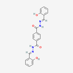 molecular formula C22H18N4O4 B6048571 N'(1),N'(4)-bis[(E)-(2-hydroxyphenyl)methylidene]terephthalohydrazide 