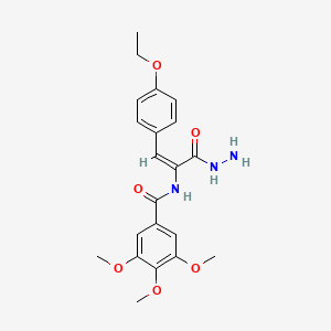 molecular formula C21H25N3O6 B6048597 N-[(E)-1-(4-ethoxyphenyl)-3-hydrazinyl-3-oxoprop-1-en-2-yl]-3,4,5-trimethoxybenzamide 