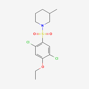 molecular formula C14H19Cl2NO3S B604860 1-(2,5-Dichloro-4-ethoxybenzenesulfonyl)-3-methylpiperidine CAS No. 1219589-92-0