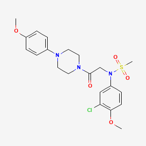 molecular formula C21H26ClN3O5S B6048675 N-(3-chloro-4-methoxyphenyl)-N-{2-[4-(4-methoxyphenyl)piperazin-1-yl]-2-oxoethyl}methanesulfonamide 