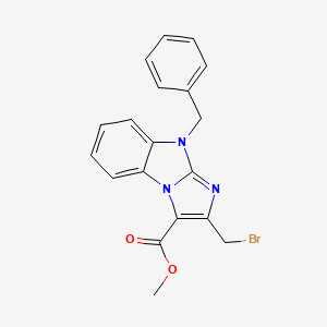 molecular formula C19H16BrN3O2 B6048717 METHYL 9-BENZYL-2-(BROMOMETHYL)-9H-IMIDAZO[1,2-A][1,3]BENZIMIDAZOLE-3-CARBOXYLATE 
