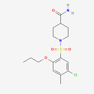 molecular formula C16H23ClN2O4S B604873 1-(5-Chloro-4-methyl-2-propoxybenzenesulfonyl)piperidine-4-carboxamide CAS No. 1087639-76-6