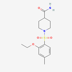 molecular formula C15H22N2O4S B604874 1-(2-Ethoxy-4-methylbenzenesulfonyl)piperidine-4-carboxamide CAS No. 1087639-72-2