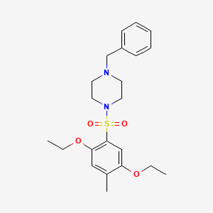molecular formula C22H30N2O4S B604882 1-Benzyl-4-(2,5-diethoxy-4-methylbenzenesulfonyl)piperazine CAS No. 1087640-95-6