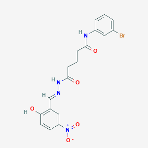 molecular formula C18H17BrN4O5 B6048849 N-(3-bromophenyl)-5-[2-(2-hydroxy-5-nitrobenzylidene)hydrazino]-5-oxopentanamide 