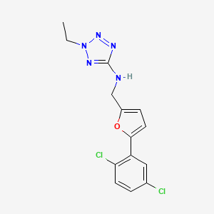 molecular formula C14H13Cl2N5O B604886 N-{[5-(2,5-dichlorophenyl)-2-furyl]methyl}-N-(2-ethyl-2H-tetraazol-5-yl)amine CAS No. 1092331-38-8
