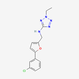 molecular formula C14H14ClN5O B604887 N-{[5-(3-chlorophenyl)-2-furyl]methyl}-2-ethyl-2H-tetrazol-5-amine CAS No. 1092331-48-0