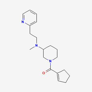 molecular formula C19H27N3O B6048873 Cyclopenten-1-yl-[3-[methyl(2-pyridin-2-ylethyl)amino]piperidin-1-yl]methanone 