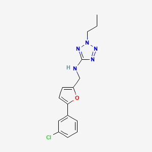 molecular formula C15H16ClN5O B604888 N-{[5-(3-chlorophenyl)-2-furyl]methyl}-2-propyl-2H-tetrazol-5-amine CAS No. 1092308-04-7