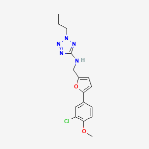 molecular formula C16H18ClN5O2 B604890 N-{[5-(3-CHLORO-4-METHOXYPHENYL)FURAN-2-YL]METHYL}-2-PROPYL-2H-1,2,3,4-TETRAZOL-5-AMINE CAS No. 1092308-19-4