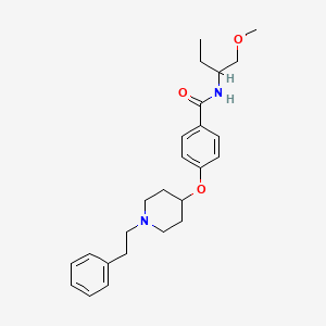 molecular formula C25H34N2O3 B6048934 N-(1-methoxybutan-2-yl)-4-[1-(2-phenylethyl)piperidin-4-yl]oxybenzamide 