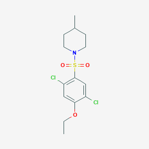 molecular formula C14H19Cl2NO3S B604898 1-(2,5-Dichloro-4-ethoxybenzenesulfonyl)-4-methylpiperidine CAS No. 1206121-29-0