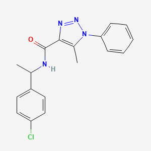 molecular formula C18H17ClN4O B604900 N-[1-(4-chlorophenyl)ethyl]-5-methyl-1-phenyl-1H-1,2,3-triazole-4-carboxamide CAS No. 1049120-90-2